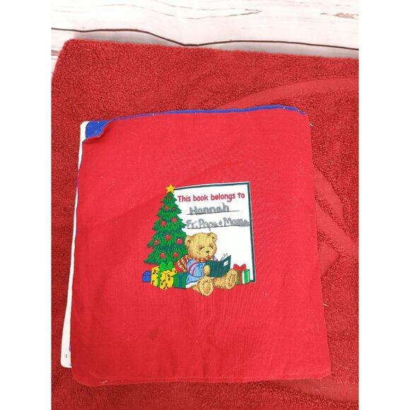 Merry Christmas Songbook Fabric Childrens Holiday Book With Illustrated Teddy Be - Picture 9 of 10